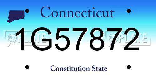 1G57872 Connecticut License Plate