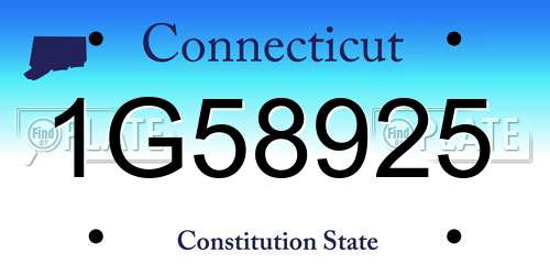 1G58925 Connecticut License Plate