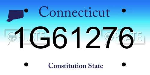 1G61276 Connecticut License Plate