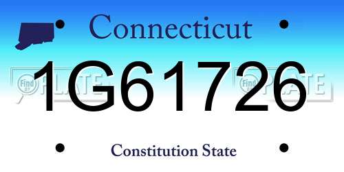 1G61726 Connecticut License Plate