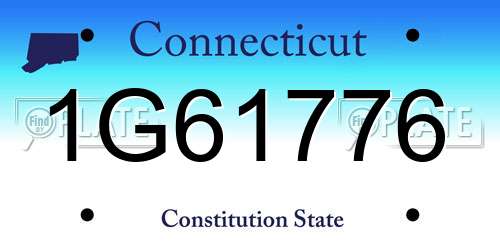 1G61776 Connecticut License Plate