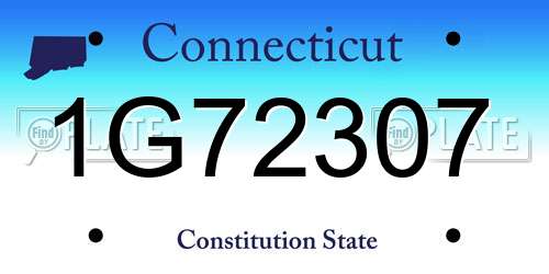 1G72307 Connecticut License Plate
