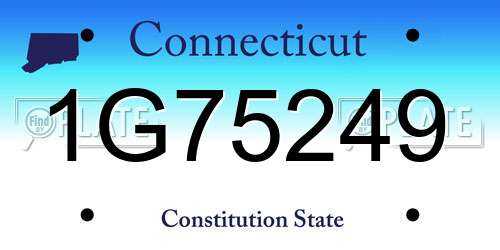 1G75249 Connecticut License Plate