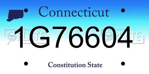 1G76604 Connecticut License Plate