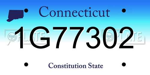 1G77302 Connecticut License Plate