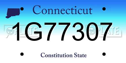 1G77307 Connecticut License Plate