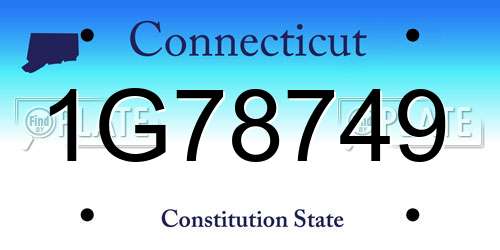 1G78749 Connecticut License Plate