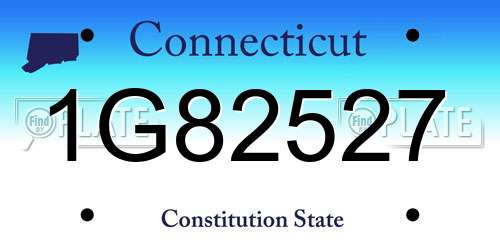 1G82527 Connecticut License Plate