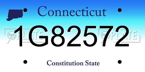 1G82572 Connecticut License Plate
