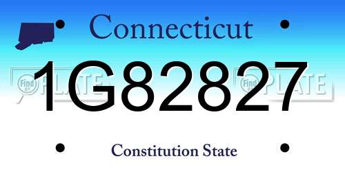 1G82827 Connecticut License Plate