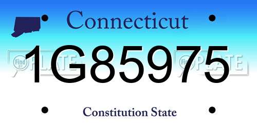 1G85975 Connecticut License Plate