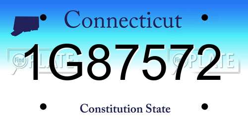 1G87572 Connecticut License Plate