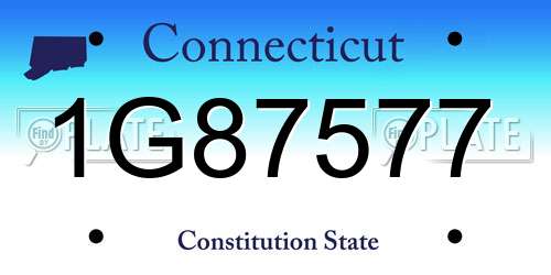 1G87577 Connecticut License Plate