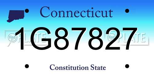 1G87827 Connecticut License Plate