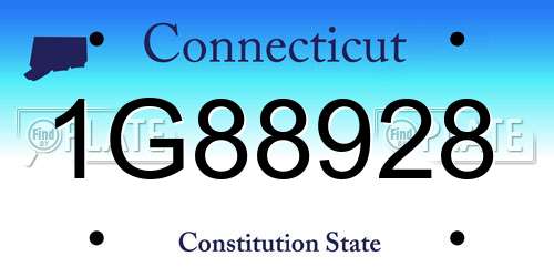 1G88928 Connecticut License Plate