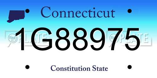 1G88975 Connecticut License Plate