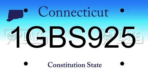 1GBS925 Connecticut License Plate
