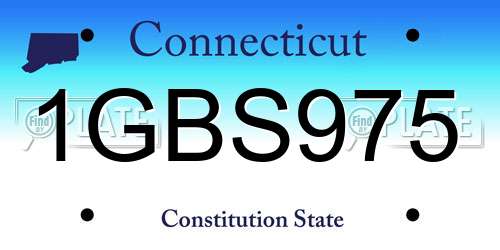 1GBS975 Connecticut License Plate
