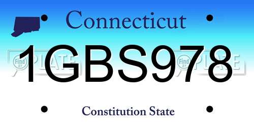 1GBS978 Connecticut License Plate