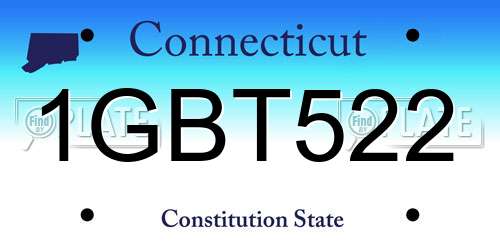 1GBT522 Connecticut License Plate