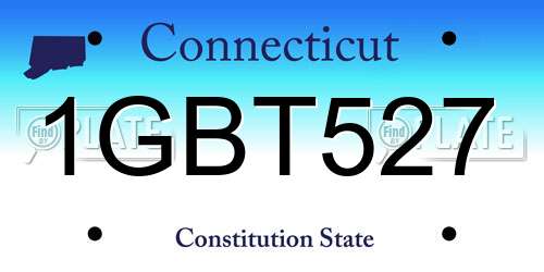 1GBT527 Connecticut License Plate