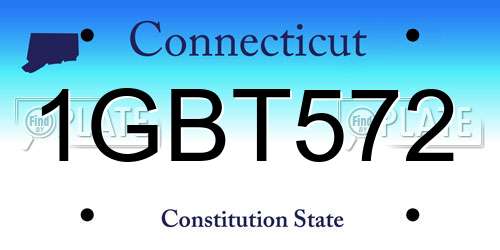 1GBT572 Connecticut License Plate