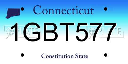 1GBT577 Connecticut License Plate