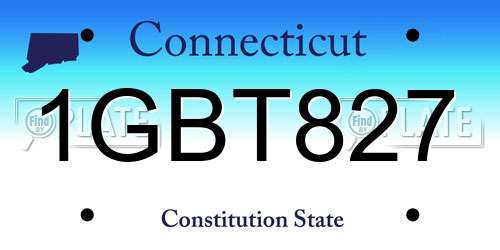 1GBT827 Connecticut License Plate