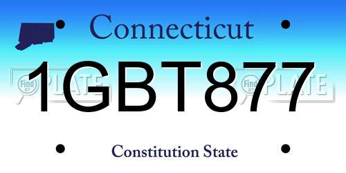 1GBT877 Connecticut License Plate
