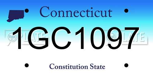 1GC1097 Connecticut License Plate