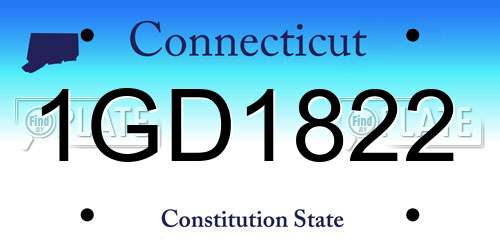 1GD1822 Connecticut License Plate