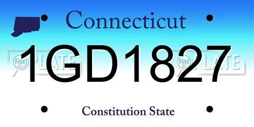 1GD1827 Connecticut License Plate
