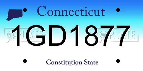 1GD1877 Connecticut License Plate