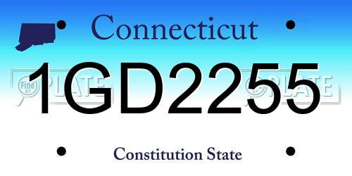 1GD2255 Connecticut License Plate