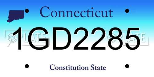 1GD2285 Connecticut License Plate