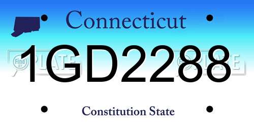 1GD2288 Connecticut License Plate