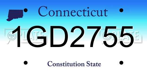 1GD2755 Connecticut License Plate