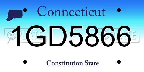 1GD5866 Connecticut License Plate