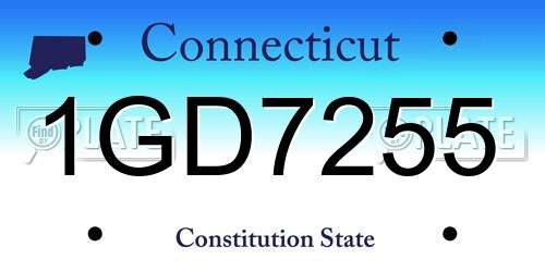 1GD7255 Connecticut License Plate