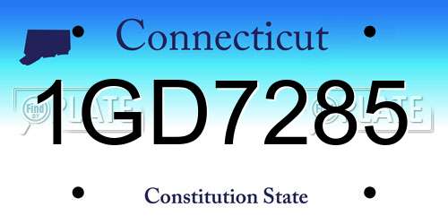 1GD7285 Connecticut License Plate