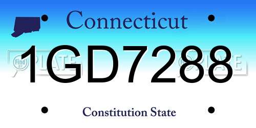1GD7288 Connecticut License Plate