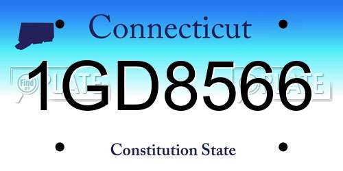 1GD8566 Connecticut License Plate