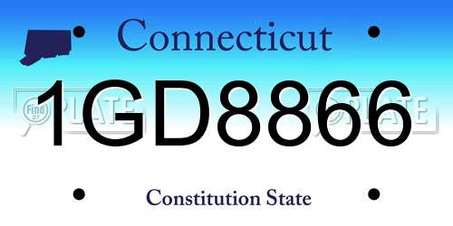 1GD8866 Connecticut License Plate