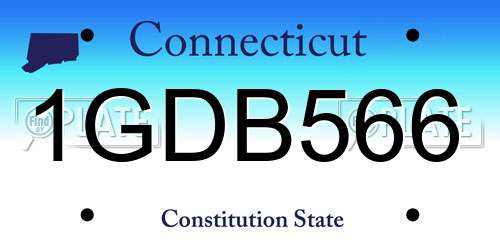 1GDB566 Connecticut License Plate