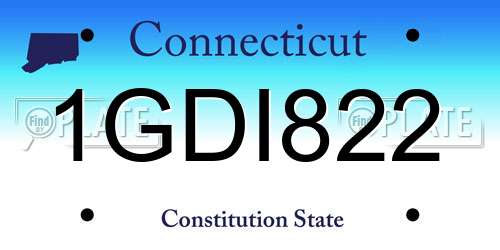 1GDI822 Connecticut License Plate