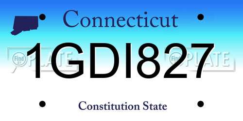 1GDI827 Connecticut License Plate