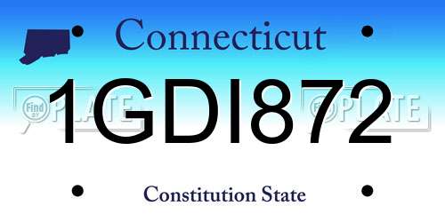 1GDI872 Connecticut License Plate
