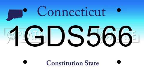 1GDS566 Connecticut License Plate