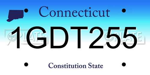 1GDT255 Connecticut License Plate
