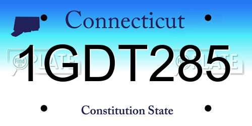 1GDT285 Connecticut License Plate